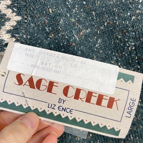 NWT Sage Creek Womens Large Knit Button Up Vintage Retro Vest Moose Outdoors 90s - Picture 6 of 9